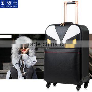 New Design Hot Selling PU Leather Material Travel Spinner Trolley Luggage photo-5