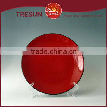 Two Tone Color Glazed Plates, Cheap Ceramic Plate Wholesale photo-3