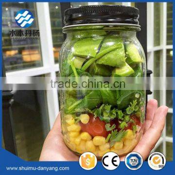 500ml food grade glass jars with black lids glass mason jar for sale                        
                                                                                Supplier's Choice