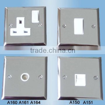 A092-A010-A160-A150 Step Polished Stainless Wall Switch and Socket