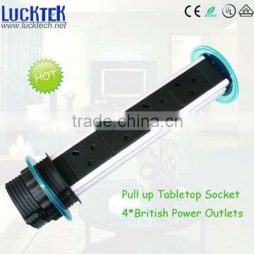 Waterproof pull up tower socket