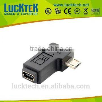 Right Angled Micro USB Male to Mini USB 5pin Female Extension Adapter