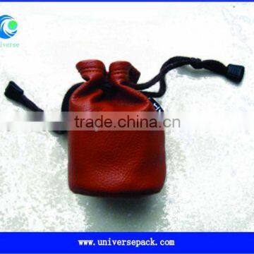 Hot wine bottle blank round bottom pu bag with drawstring