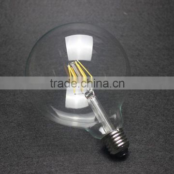 Hot selling factory price big globe clear g125 led filament bulb