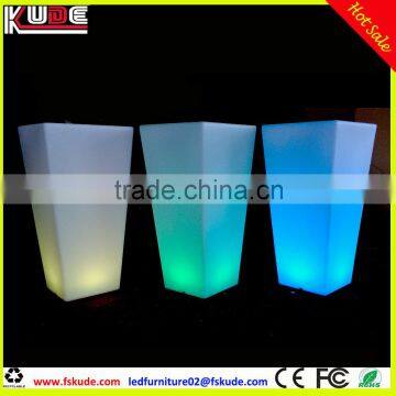 Waterproof PE Plastic Decorative Tall Ladder Flower Pots With LED Light up photo-6