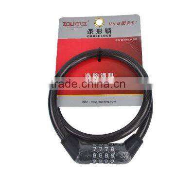 hot selling good quality anti-theft bicycle cable lock spiral lock