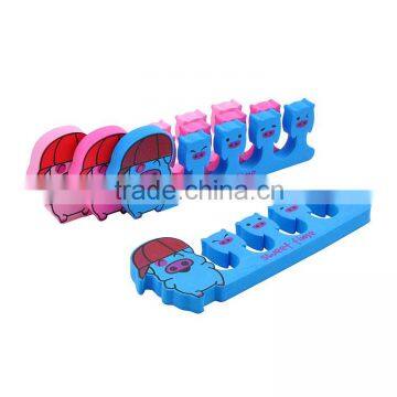 Free Sample Cartoon Animal Cow Eva Toe Fingernail Separator Hign Quality Sponge Toe Separator for Beauty Solon