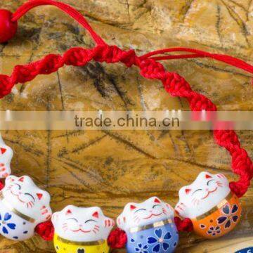 Fortune cat beads for bracelet