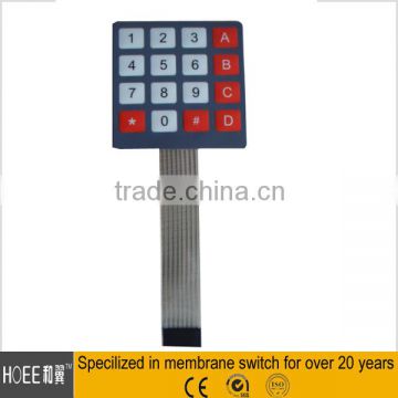 2016 OEM smart metal dome membrane keypad in 16 keys