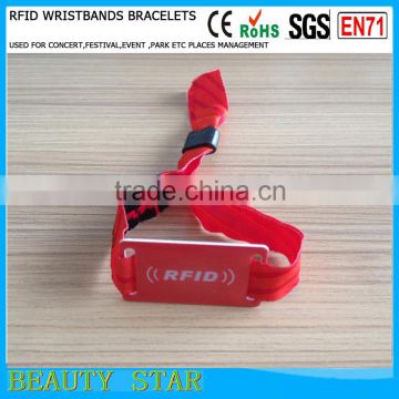 Hot selling festival use RFID fabric wristbands from China manufacturer