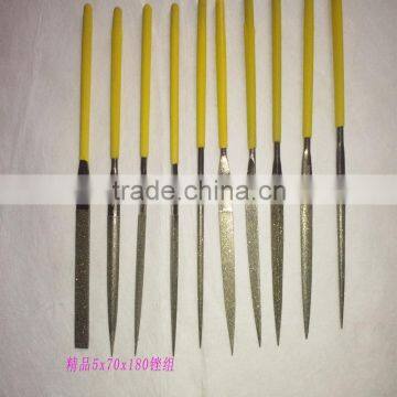 10 PCS Diamond Needle File Files Set (5*180*70mm) 120 Grit Coating for Metal Stone Glass