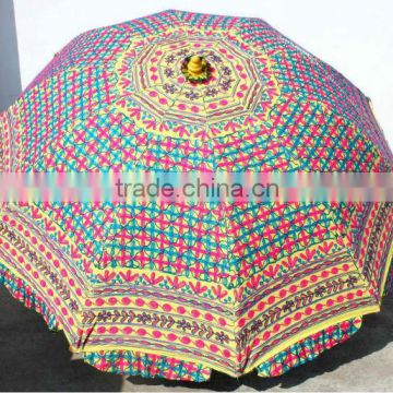 Garden Patio Sun Umbrella Parasol Boho Bohemian Parasol Traditional Indian Embroidered parasol mbrella