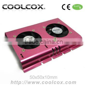 CoolCox HD-5010-21,PC SATA IDE 3.5" HARD DISK DRIVE HDD COOLER 2 FANS,HDD COOLING FANS,DUAL 50X50X10MM FANS,HDD Exhaust fan