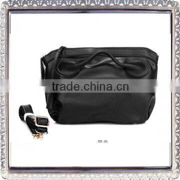 2016 black leather side bag for girls