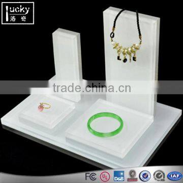 Acrylic White Color Cosmetic Display Stand Jewelry Shelf