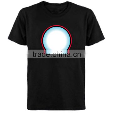 Iron Man4 sound active El T shirt with 2pcs AA wireless inverter