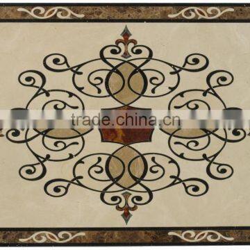 Custom Make Natural Waterjet Map Design Marble Pattern photo-2