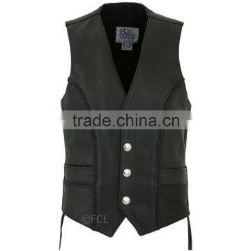 Racing Leather Vest/Leather Motorbike vest/Leather Motorcycle Vest