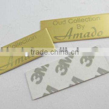 Cigar pewter embossed label, perfume gold label, fragrance bottle label