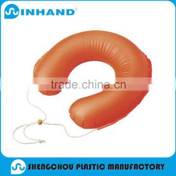 promotional red pvc inflatable neck pillow , inflatable travel pillow outdoor sports