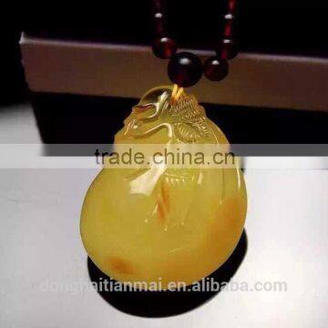 Hot! Natural Quartz Crystal Pendant/Golden Beeswax Pendant Stone