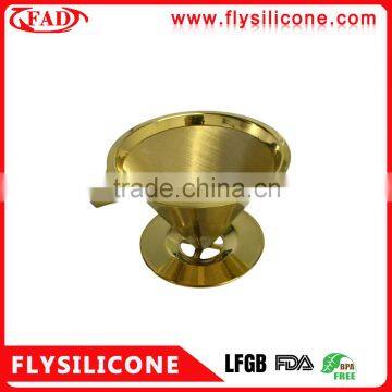 Dishwasher Safe Stable Base Pour Over Stainless Steel Gold Coffee Dripper photo-3