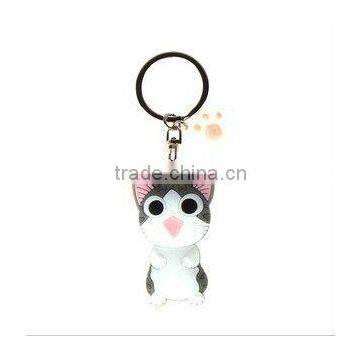 cat shape Keychain,Silicone key holder,Rubber key chain