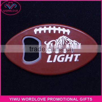 Personalized Rugby Shaped Metal Can Tab Bottle Openers