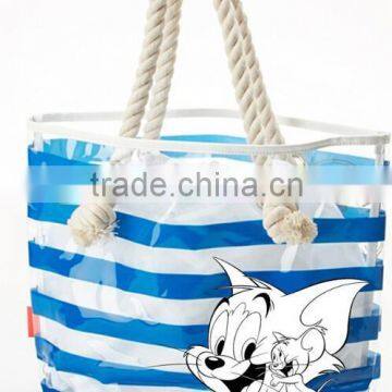 Transparent PVC fashion beach tote bag