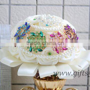 Handmade Rose Bridal Brooch Bouquet