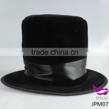 Black flannelette tall hat halloween party hat