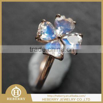 Elegant China Manufacture Gemstone Ring Flower Shape photo-2