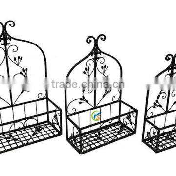 S/3 Arches Floral Metal Wall Planter