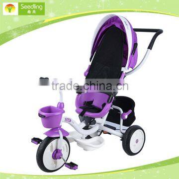 Kid tricycle with canopy, steel frame child baby trike, detachable bicycle child tricycle