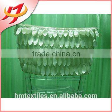 New arrival hot sale wedding taffeta leaf embroidered chaircover