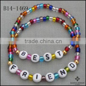 Neon Beads Friendship Children's Jewelry Bracelets BEST FRIEND BFF Set Great Gift or Party Favor Bracelet Jewelry