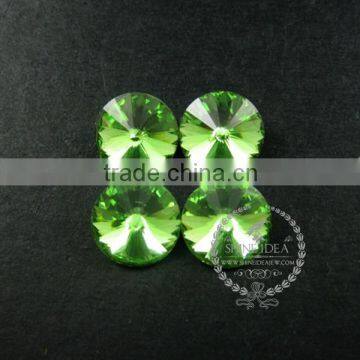 14mm green glass round satellite sharp cabochon for DIY earrings,rings supplies 4110098