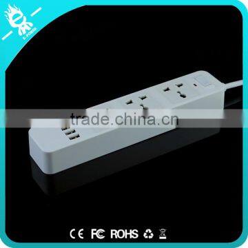 4 Usb 3-pin Plug Retractable Extension Pvc Multiple Power Socket With Switch photo-4