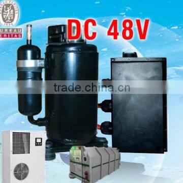 DC 48v a c kit compressor for Tele-communication basis shelter telelcom-tower air conditioner with solar battery power