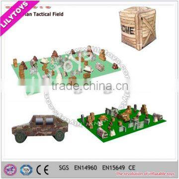 First class pvc matarial hot sewing crazy amusing inflatable paintball fields for sale