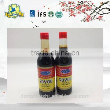 500ml AAA grade dark soy sauce in glass bottle