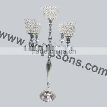 brass plated home used standing floor candelabra | beautiful colored candelabra