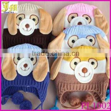 New Animal Dog Monkey Shaped Knitted Baby Cap Boy Autumn Winter Warm Hat Children Kids' Cute Cartoon Ear-protected Beanie