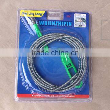 Wholesale 3m Eco-friendly Spring Metal Wire Snake Drain Cleaner for Clean the Sewer Pipe