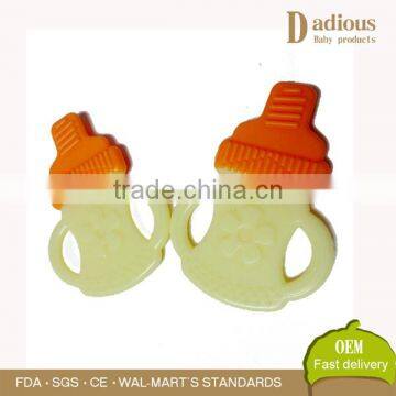 Hot Selling Wholesale Soft Silicone Baby Teether Baby Bottle Shape