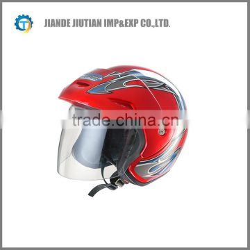 DOT open face helmet with colorful design RED COLOR