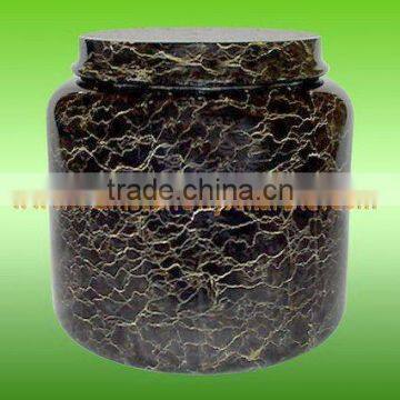 DECORATIVE BLACK AND GOLD MARBLE URNS