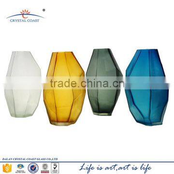 Multifaceted dalian factory price stained glass mosaic vase