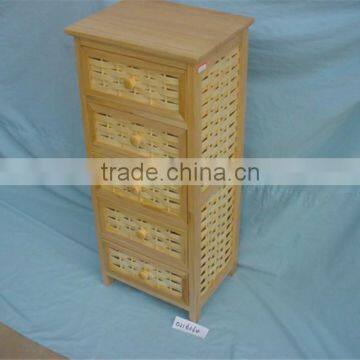 Multi-function Contracted and Contemporary Wooden Store Cabinet Wooden Cabinet With Wicker Drawers photo-5