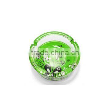 Haonai Custom Printing Round Glass Ashtray With Gift or Color Box Package photo-3